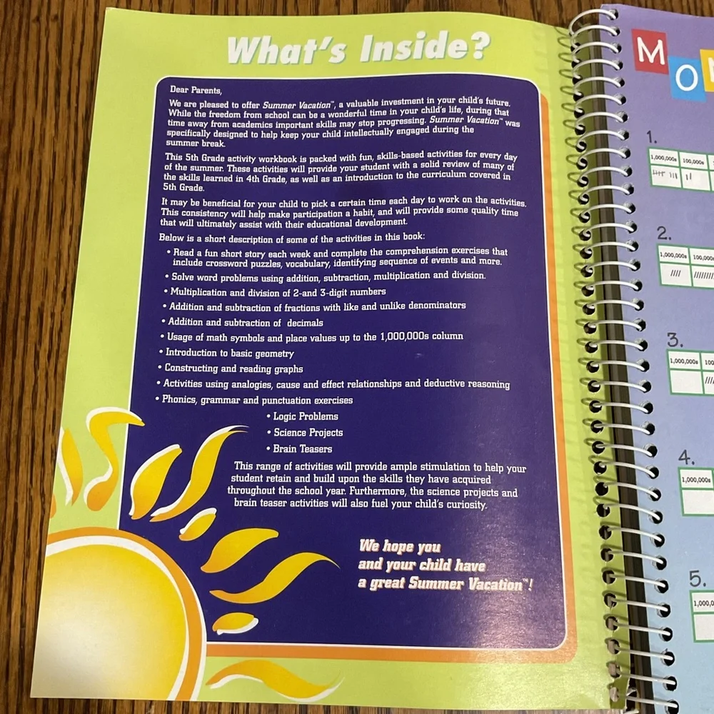 5th Grade Summer Vacation Activity Book